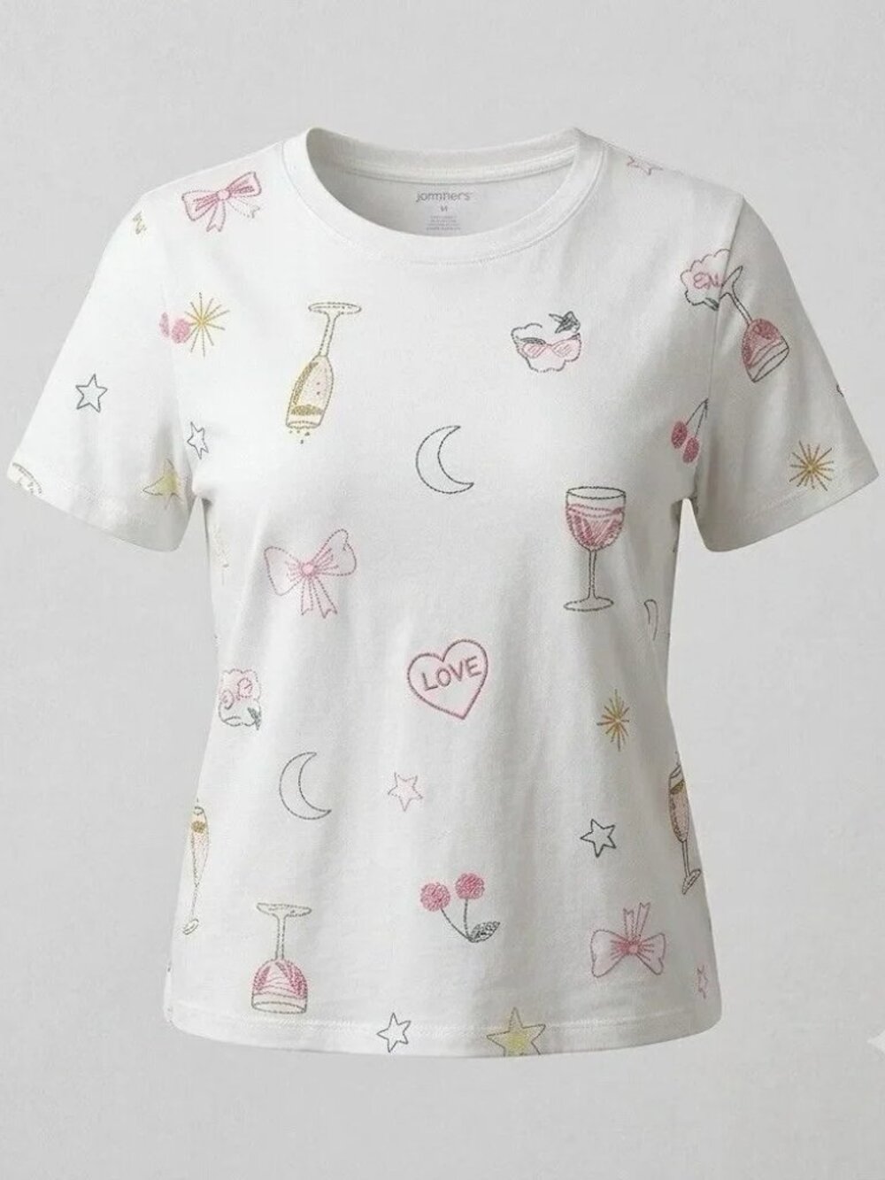 Old Navy Graphic Printed T-Shirt White Women Size XS Petite